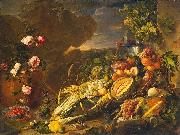 Jan Davidz de Heem Fruit and a Vase of Flowers France oil painting artist
